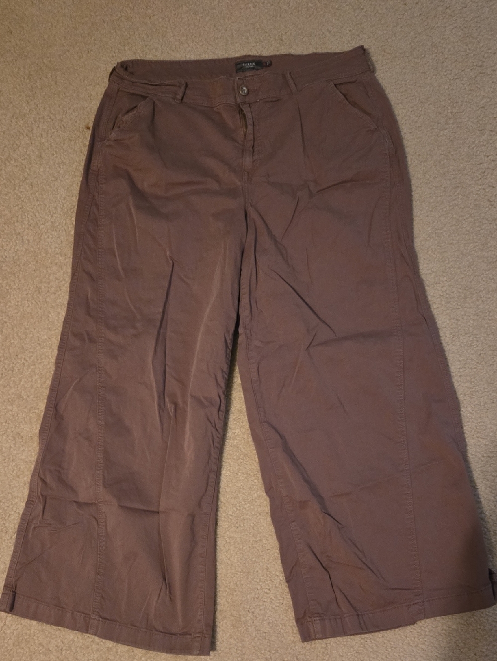 torrid Brown Wide-Leg Cotton Trousers